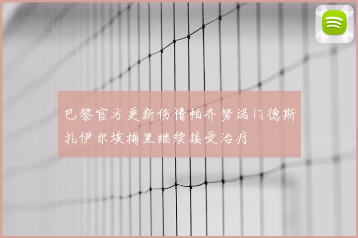 巴黎官方更新伤情帕乔努诺门德斯扎伊尔埃梅里继续接受治疗